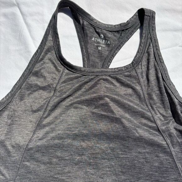Athleta Tops - Athleta Tank Top Racer BackSize Medium Grey Athletic Sports Breathable Open Back